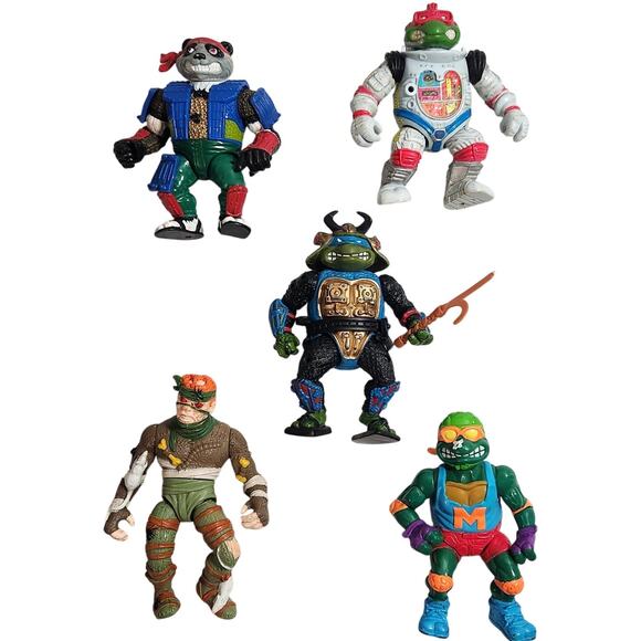 Vintage TMNT Action Figure Lot Of 5 80's - 90's Loose Playmates Pre-owned - Picture 1 of 12